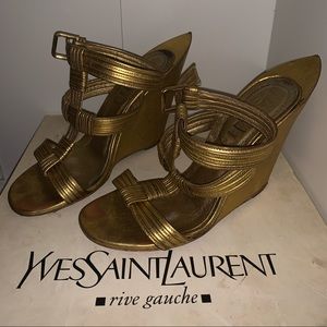Gold YSL wedges